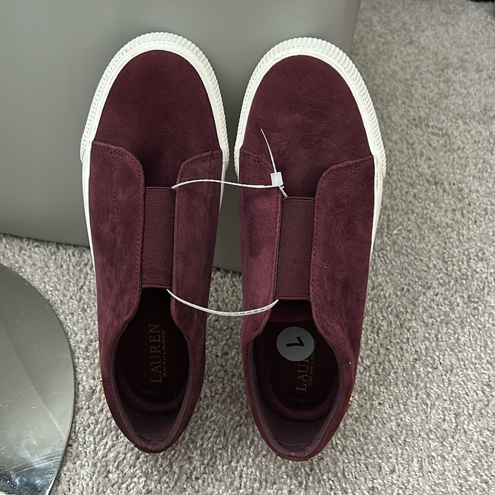 RALPH LAUREN SUEDE SNEAKERS SHOES SIZE 7 BRAND NEW - Picture 2 of 9